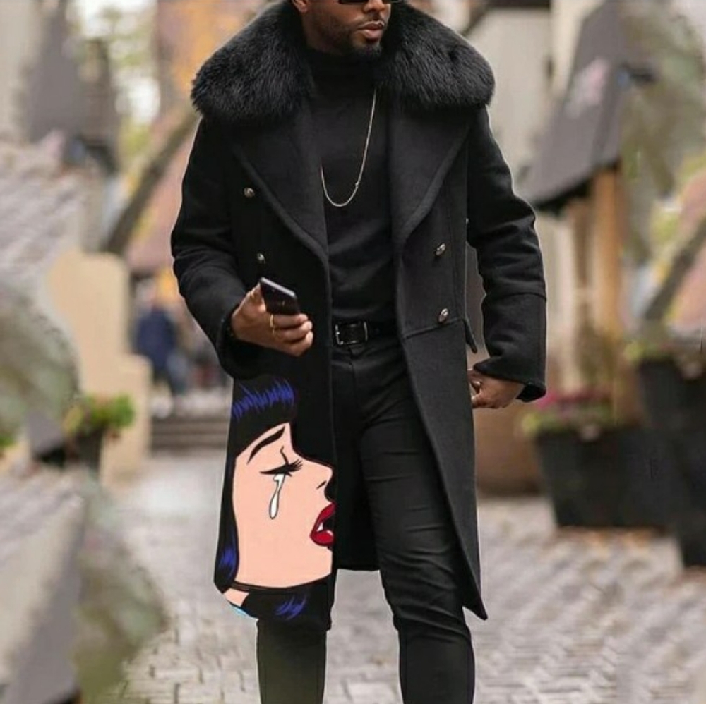 New men's mid trench coat